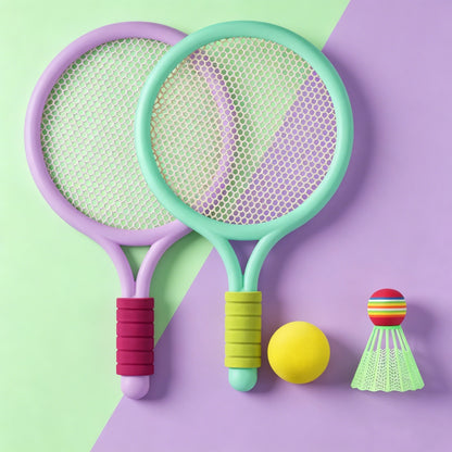 Children's badminton tennis racket exercise reaction ability beginners family outdoor beach tennis kindergarten baby parent-chil