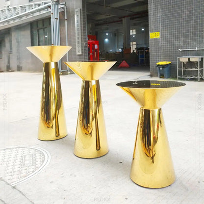 Wholesale High Quality Multiple Sizes Round Gold Stainless Steel bar Table for Wedding Event