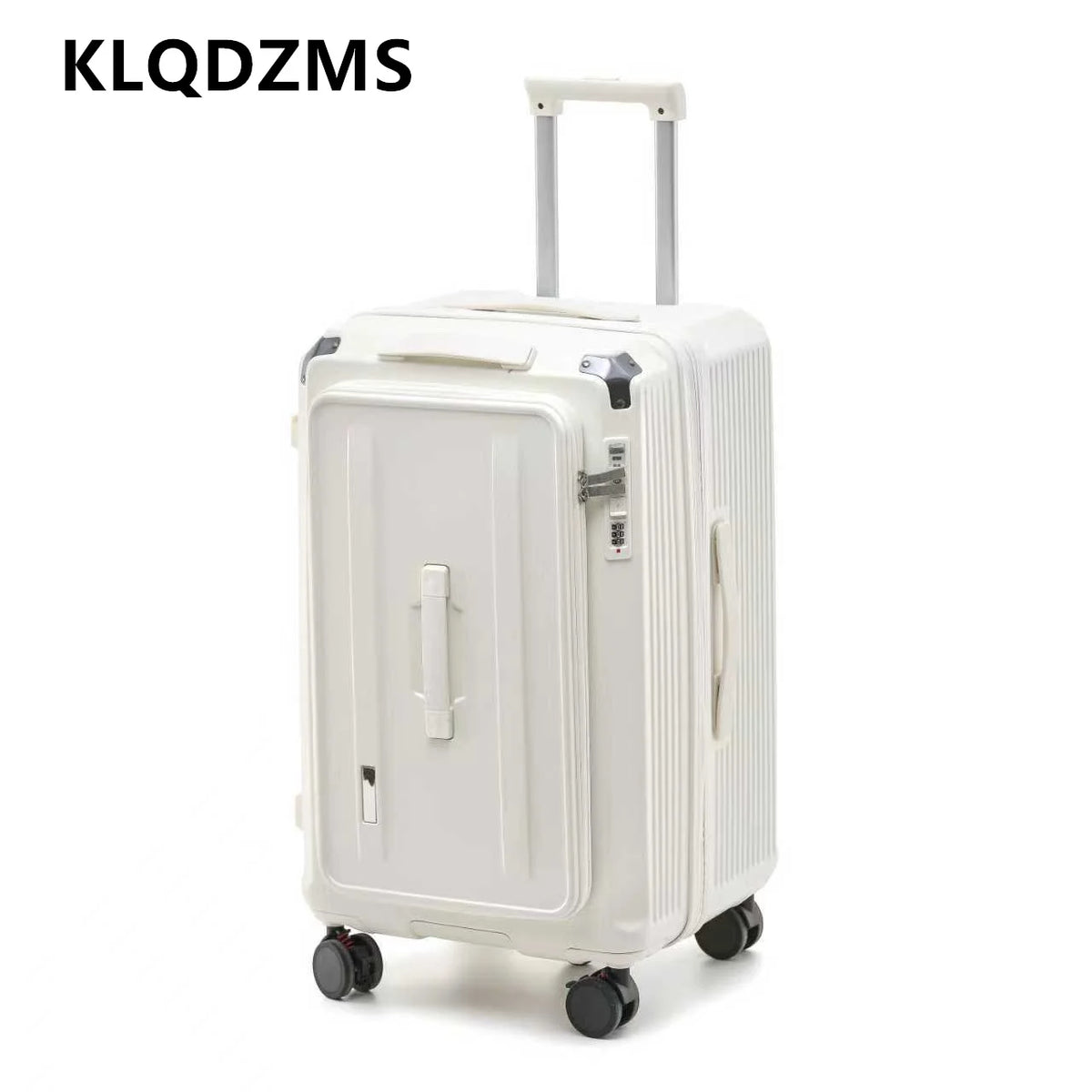 KLQDZMS Luggage Cart Style Travel Bag 20"24"26"28 Inch Large Capacity Trolley Case Women Boarding Box Men's with Wheels Suitcase