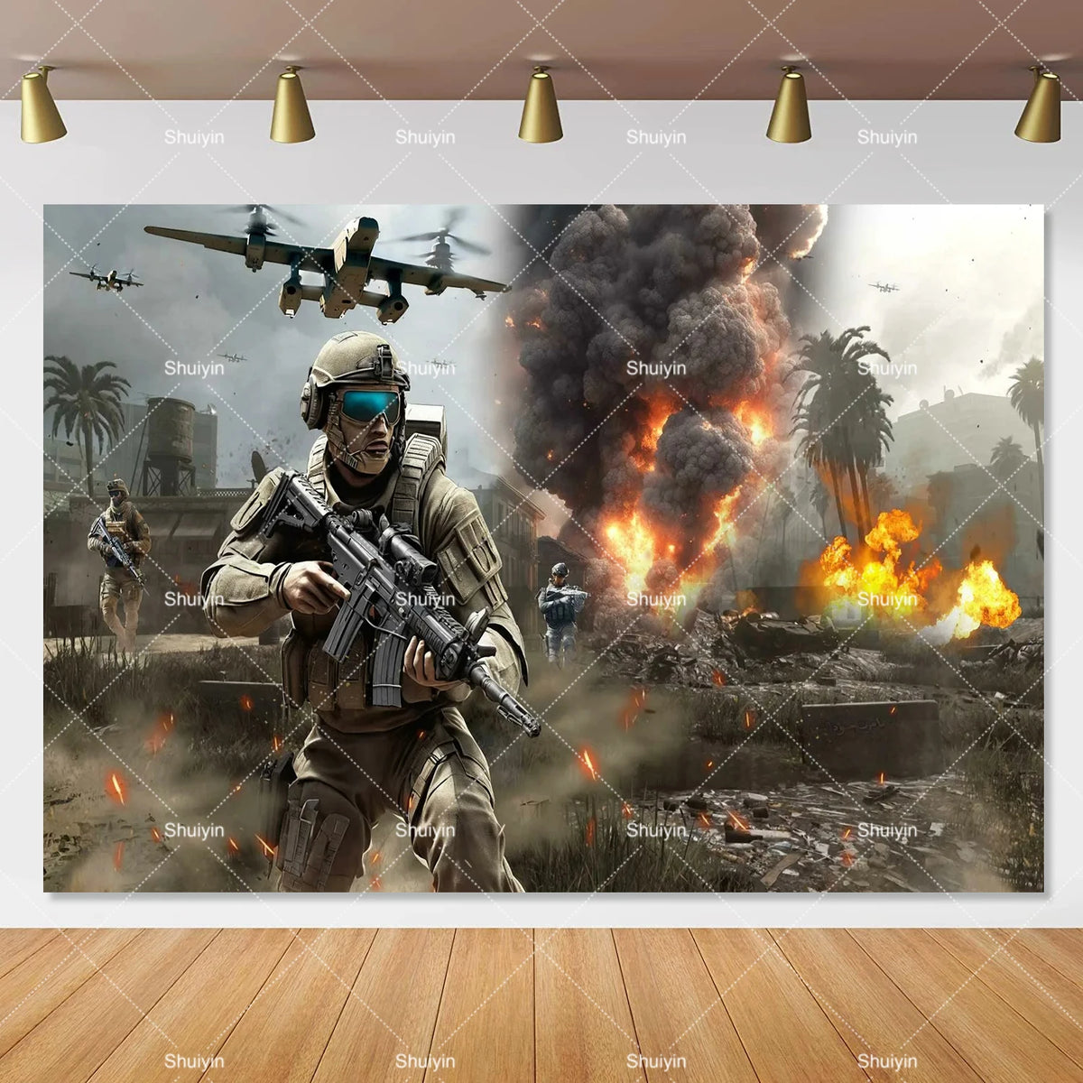 Call of Duty Theme Backdrop Kids Birthday Decorations Party Supplies Banner Poster Stimulating Game Boys Favor Gifts Photo Props