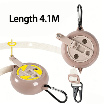 MuqiNush Retractable Outdoor Clothesline, 4.1M Portable Camping Clothes Line, Durable  Rope for Hiking, Travel, Backyard Use
