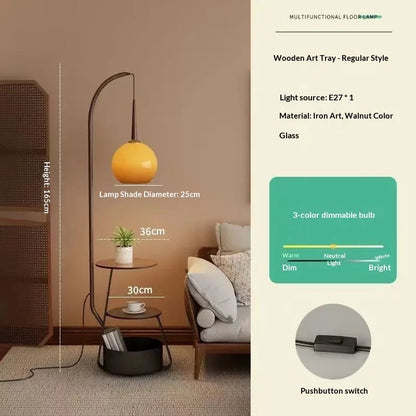 French Mid Century Floor Lamp with Side Table Sofa End Table Ambient Lighting Room Decoration Light Floor Lamp LED