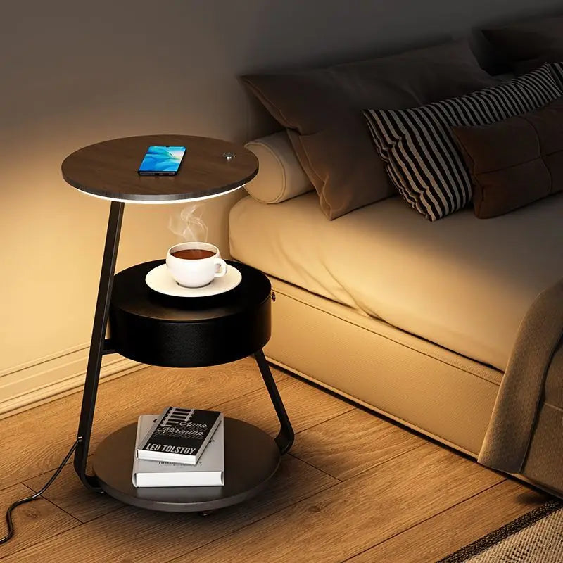 Modern Designer Floor Lamp with Shelf Side Table for Living Room Bedroom Lighting Room Decoration Light Floor Lamp LED