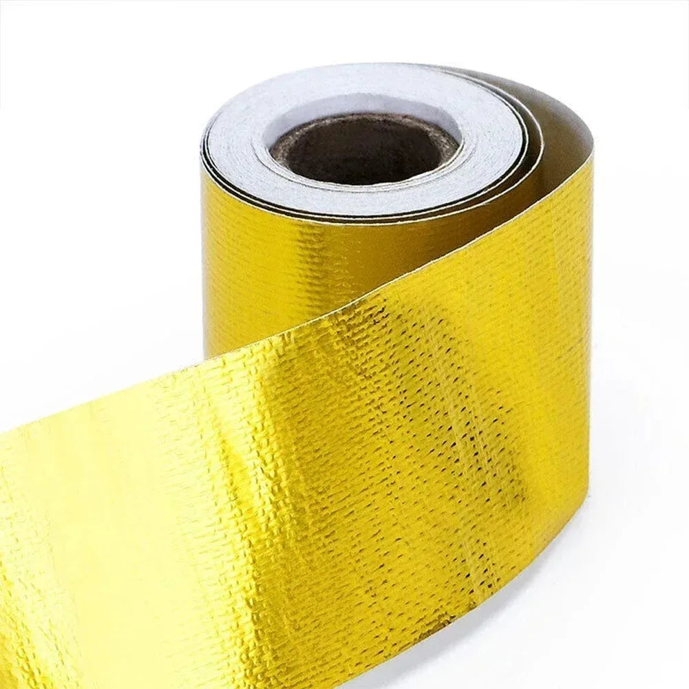 5cmX 5m/10m Gold Car Motorcycle Exhaust Wrap Pipe Header Heat Insulation Roll Tape Turbo Heat Exhaust Thermal Wrap Tape