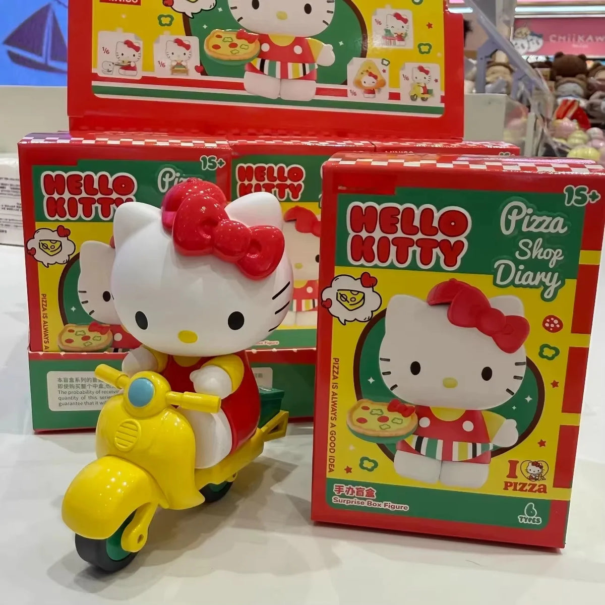 Authentic Hello Kitty Blind Box Pizza Shop Diary Series Cute Kt Figures Trendy Toy Desktop Ornament  Girls Valentine'S Day Gift