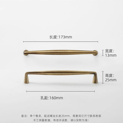 French Solid Brass Bronze / Matte Silver Handles Kitchen Cabinet Pull Wardrobe Drawer Dresser Knobs Furniture Hardware Long