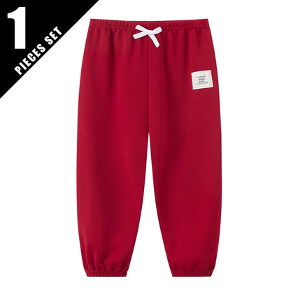 1/3 Pcs Four Seasons Children's Leisure Sports Pants Solid Color Basic Boy Running Holiday 9 Pants Girl Joker Comfortable Pants