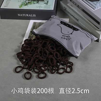 200Pcs Children's Hair Band Headgear Baby Rubber Band Women's Tie Head Girls' Headband High Elasticity Rope Hair Accessories