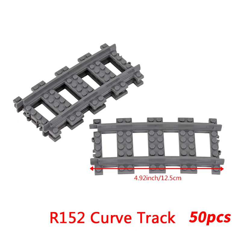 MOC City Bricks Train Flexible Construction Parts Railway Curve Track Building Blocks Model Accessories Compatible with 53401