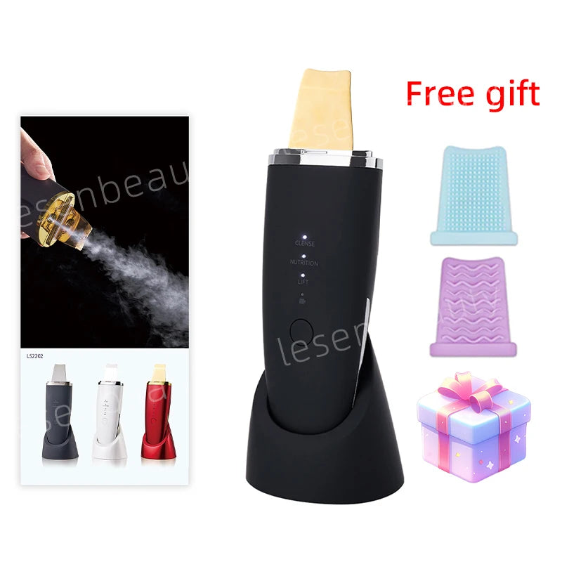 EMS Machine Ultrasonic Skin Scrubber Vibration Face Spatula Blackhead Remover Shovel Clean Cavitation Peeling Facial Lifting