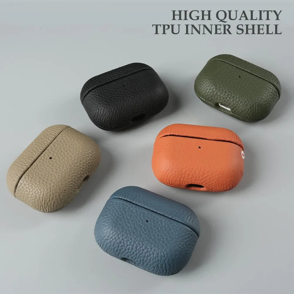 Genuine Leather Case For Airpods Pro 2 Cases Airpods 2 3 Bag Luxury Handmade Wireless Bluetooth Earphone Box Protective Shell