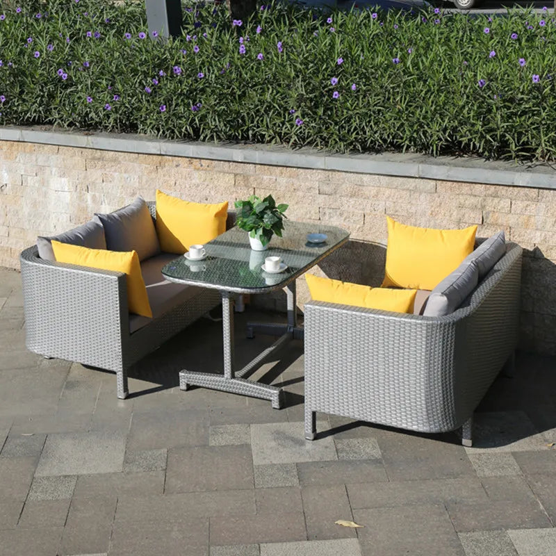 Outdoor Sofa Leisure Set, Garden Terrace Chair, Courtyard Balcony Double , -Woven Outdoor Imitation Rattan Sofa