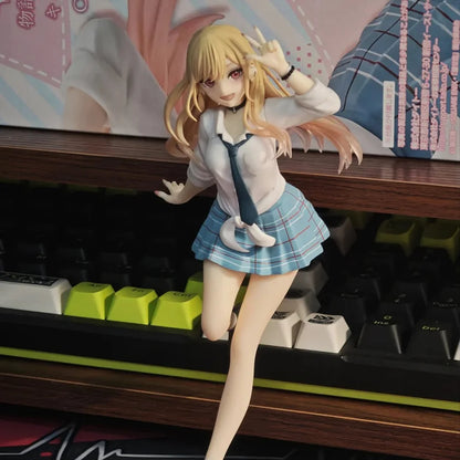 18CM Anime My Dress Up Darling Kitagawa Marin Figure School Uniform Dress Up Standing Model Toy Gift Action Figure For Kids PVC