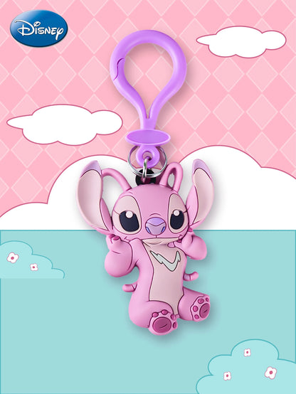 Stitch Officially Licensed Figurine Bag Clip Charms Angel PVC Keychain Gift Collection 1Pc Disney