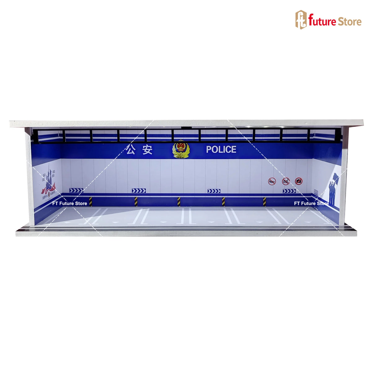 1/64 Scale Garage Scene Model Lighting Assembled Parking Lot Diorama Parking Place for Miniatures Figure Cars Display
