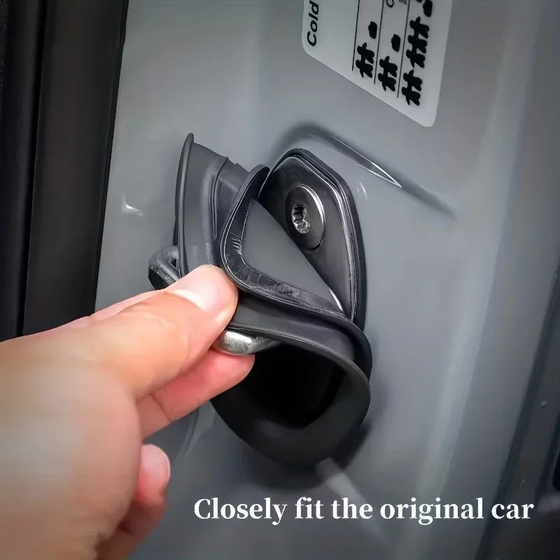 4-Piece Universal Car Silicone Door Lock Buckle Protector | Anti-Collision, Shock-Absorbing & Mute Buffering Pad