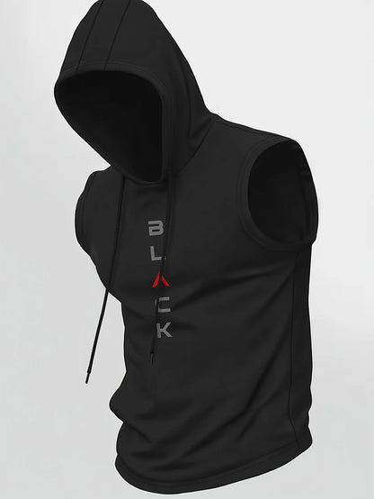 Men's Breathable Hooded Sleeveless Tank Top Casual Sports Vest Quick Dry Machine Washable Multi-Color All-Season 1 Piece
