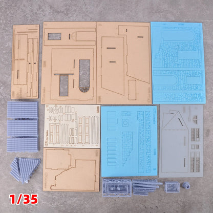 1/35 Scale Model Kit Self‑Assembly Miniature Architectural Building European Tuscan Country House Architecture Diorama Scenery