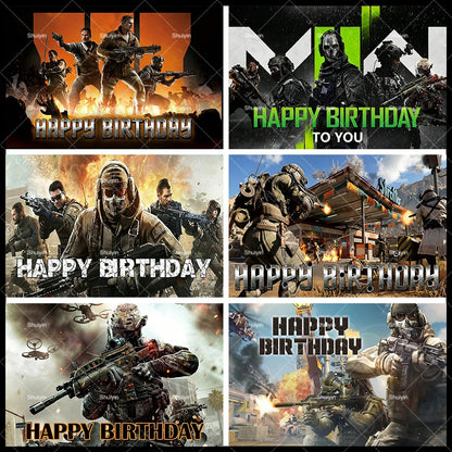 Call of Duty Theme Backdrop Kids Birthday Decorations Party Supplies Banner Poster Stimulating Game Boys Favor Gifts Photo Props