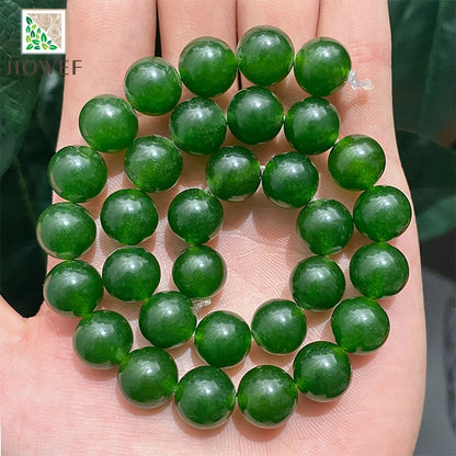 Green Taiwan Jades Chalcedony Round Loose Natural Stone Beads for Jewelry Making 15" Strand DIY Charms Bracelet 10/12/14mm