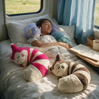 30-45cm Anime Large Size Cute Furret Dratini Snorlax Plush Toy Neck Pillow Soft Cushion Soft Stuffed Pillow Bedroom Decor Gifts