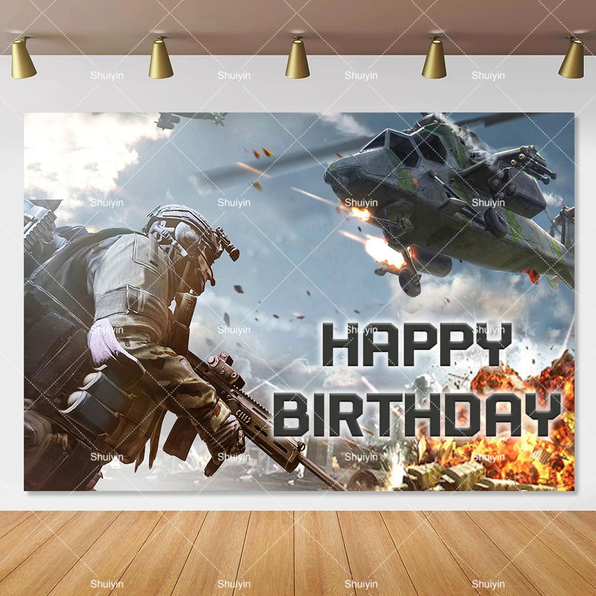 Call of Duty Theme Backdrop Kids Birthday Decorations Party Supplies Banner Poster Stimulating Game Boys Favor Gifts Photo Props