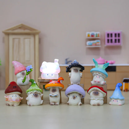 Cat Pai Fantasy Mushroom Series Blind Box Fun In-Vehicle Decoration Resin Toy Home Cute Ornament Mystery Box Surprise Fun Gifts