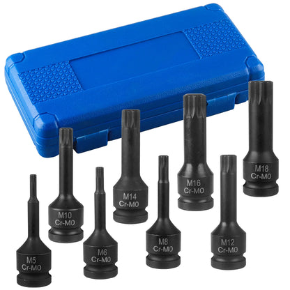 Bicycle Torque Wrench Set  8Pcs/Set Universal Sleeve Head Hex Cr-v Bit Set Drill Wrench Socket Spanner Pro Motorcycle Repair Kit