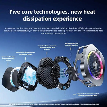 NEW TH16 Pro Mobile Cooler 24W Magnetic/Back-clip Ice Cooling Radiator Digital Display RGB Light Gaming Temperature Control