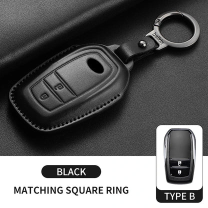 New Leather Car Remote Key Case Cover Shell For Toyota Prius Camry Corolla Avalon CHR RAV4 Land Cruiser Prado Keyless Key Fob