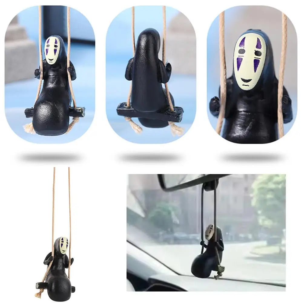 Funny Anime Car Ornaments Faceless Male Car Pendant Car Rearview Mirror Pendant Friend Birthday Gift Home Bag Decor Ornament