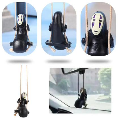 Funny Anime Car Ornaments Faceless Male Car Pendant Car Rearview Mirror Pendant Friend Birthday Gift Home Bag Decor Ornament