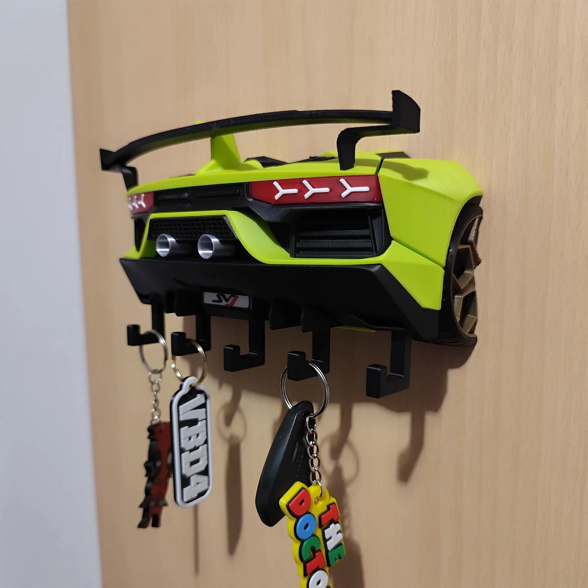 Classic Hypercar SVJ Mini Race Car Keyring hook Hanging Automobile Culture Home Wall Art Decor Car Model Ornament Gift
