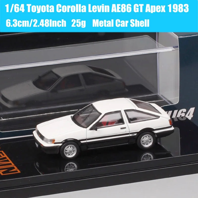 HJ64 1:64 Scale Toyota Sprinter Trueno GT APEX AE86 JDM Corolla Levin Car Model Diecasts & Toy Vehicles Hobby Japan Inital D