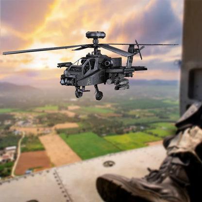 Piececool 3D Metal Model Kits Military Helicopter Airplane 3D Metal Puzzle Models Building Kits for Adults Hobbies DIY Jigsaw
