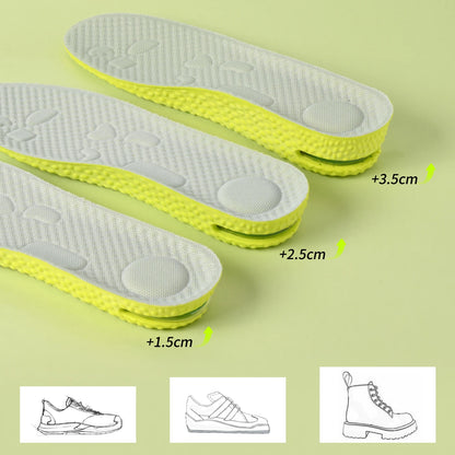 1Pair/3Pairs Height Increasing Insoles with Air Cushion Latex High Elasticity Comfortable Shoe Inserts for Comfort