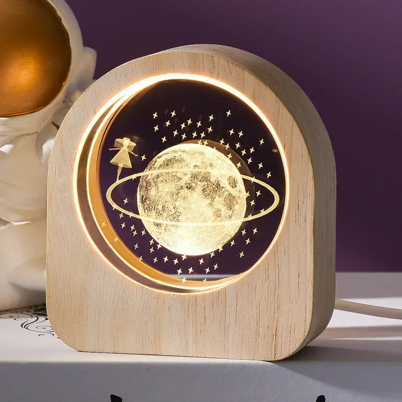 3D Laser Engraved Solar System Astronomy Crystal Glass Desktop Decoration Ornaments Valentine's Day Birthday Gift