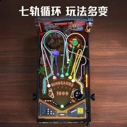 Dinosaur Lab Pinball Machine DIY Wooden Assembly Model With Light Sound Effect Desktop Arcade Game 3D Puzzle Collectible Gift