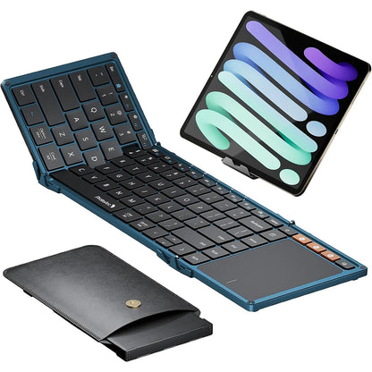 ProtoArc XK01 TP Foldable Keyboard with Touchpad Folding Bluetooth Travel Keyboards for iPad iPhone Laptop PC Tablets