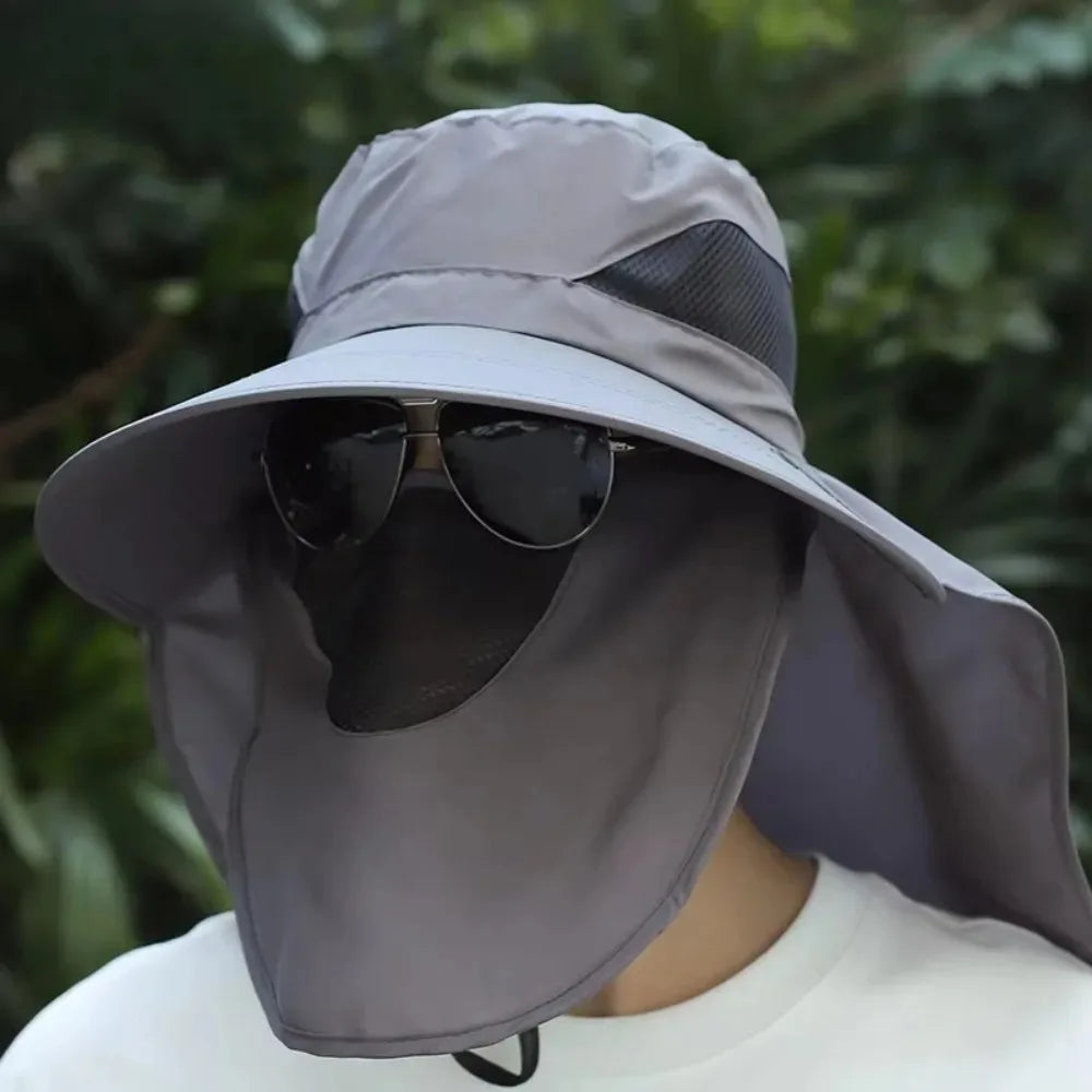 Men's Summer Fishing Hat Wide Brim UV Protection Cap for Outdoor Sports Climbing Lightweight Sun Hat Fishing Cap
