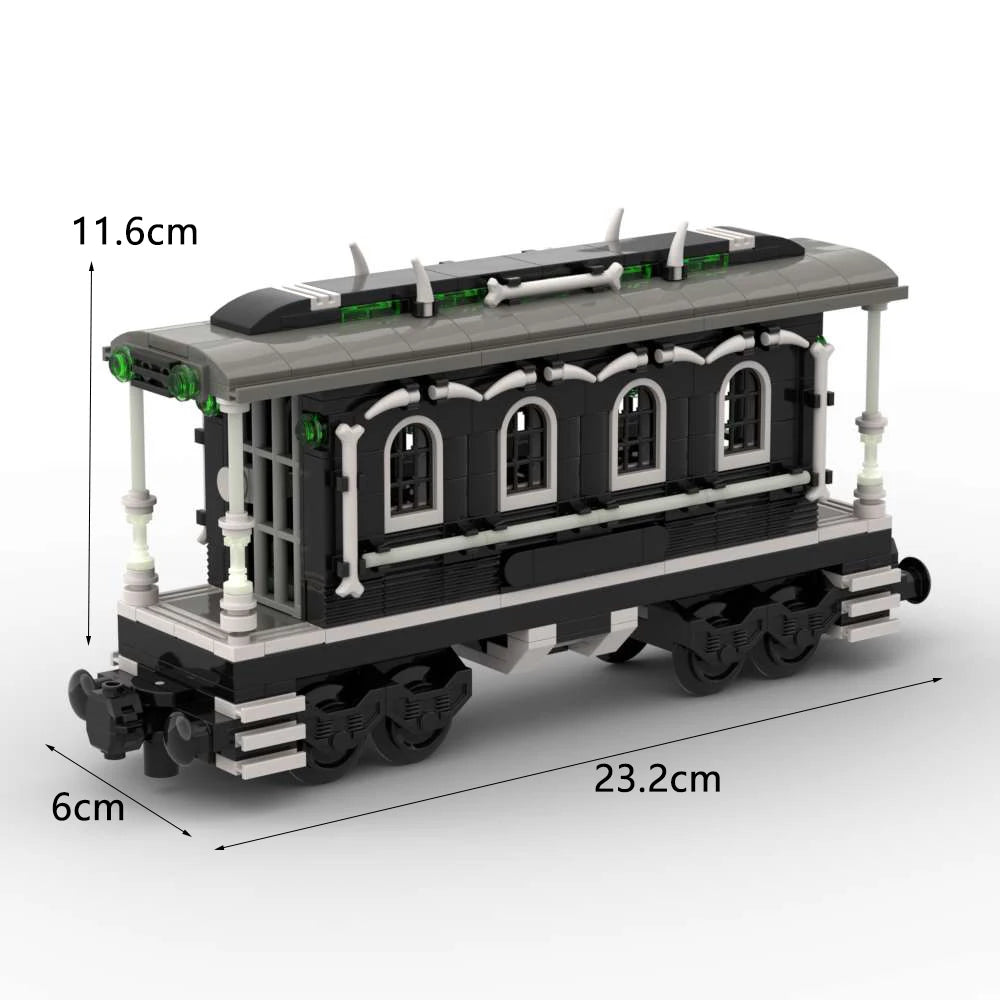 MOC Train Carriage Model, Rail Transport Vehicle, Coal Transport Vehicle, Rail Lift Pole Indicator Light, Train Accessories