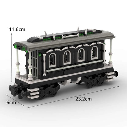 MOC Train Carriage Model, Rail Transport Vehicle, Coal Transport Vehicle, Rail Lift Pole Indicator Light, Train Accessories