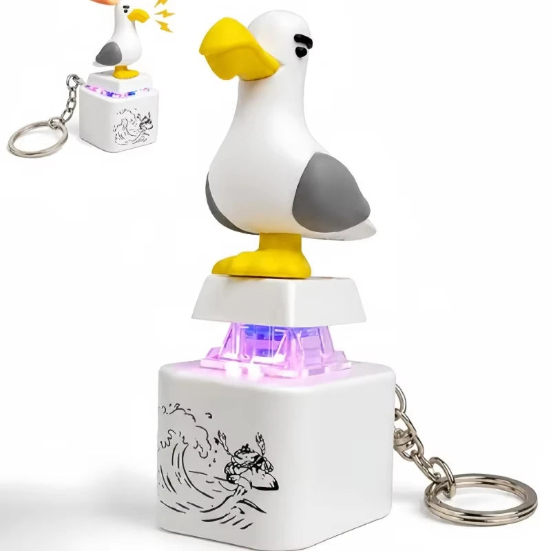 FTCY New Mine Seagull Keycap Keychain Luminous Sounding Stress Relief Creative Fidget Toy Creative Keychain Supporting Wholesale