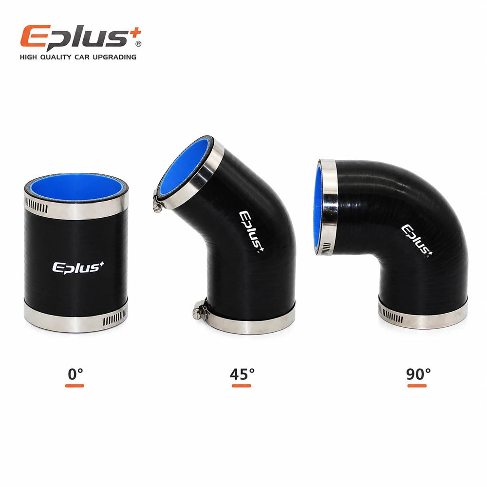 EPLUS Silicone Hose 0° 45° 90° Connector Reducer Pipe Adapter Black Red High Temperature Resistance Universal Silica Gel