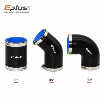 EPLUS Silicone Hose 0° 45° 90° Connector Reducer Pipe Adapter Black Red High Temperature Resistance Universal Silica Gel