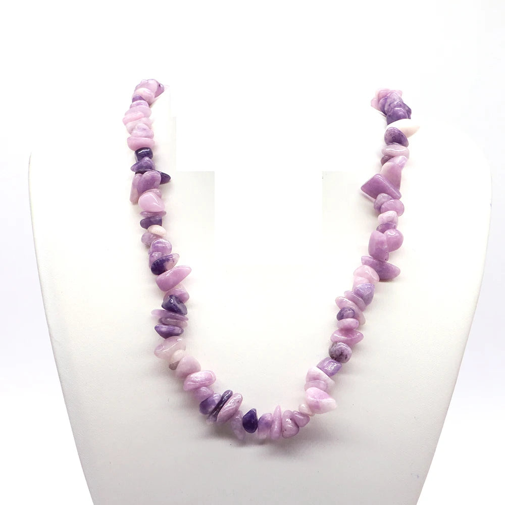 5-8mm Natural Irregular Lilac Lepidolite Stone Beads Gravel Chips Loose Spacer Beads for Jewelry Making DIY Bracelet Necklace