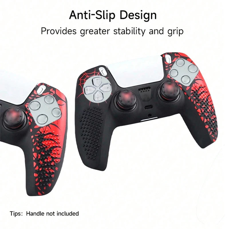 Anti-Slip Silicone PS5 Controller Cover Case Protective Skin with Thumb Grip Cap Sticker Compatible with PS5 Gaming Controller
