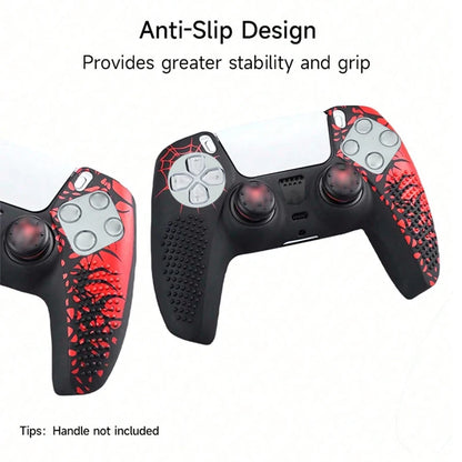 Anti-Slip Silicone PS5 Controller Cover Case Protective Skin with Thumb Grip Cap Sticker Compatible with PS5 Gaming Controller