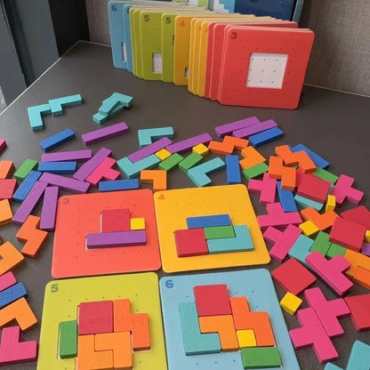 1 Set Colorful Puzzle Game Brain Teaser Toy for Kids Block Puzzle for Mind Exercise Children Toy Gift Challenge for Two Players