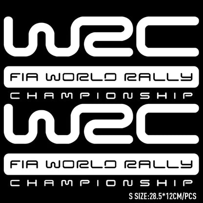 2Pcs WRC Car Stickers Racing Style Auto Vinyl Film Decals For Auto Bumper Windows Motorcycle Laptop Walls Tuning Car Accessories